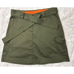 Nike Golf Sport Dri-FIT Olive Green Orange Cargo Skirt Womens Size 0 452845-324